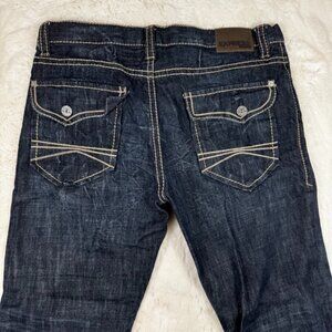 Express Jeans Mens 36x34 Blake Loose Fit Boot Cut Dark Wash Denim Cowboy Y2K